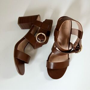 Women’s Brown Block Heel Strappy Sandals